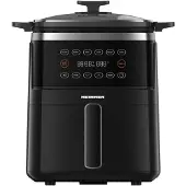Heinner Fry&Grill HAFG-B5BK2600 Heißluftfritteuse, 2600 W, Fassungsvermögen 5 L, 6 vorprogrammierte Programme, elektronisches Bedienfeld, maximale Zubereitungszeit: 60 Min., Schwarz