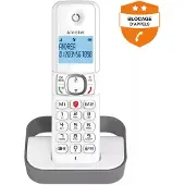 Alcatel F860, DECT-Telefon, Kabelloses Mobilteil, Freisprecheinrichtung, 100 Eintragungen, Anrufer-Identifikation, Grau