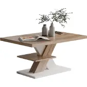 Casaria Couchtisch Detroit Weiß Eiche