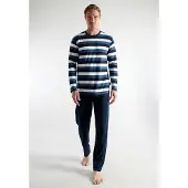 Ceceba Pyjama Melbourne in blau-mittel-Ringel | Gr.: XXL