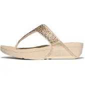 FitFlop Damen Lulu Crystal-Mix Metallic Zehentrenner-Sandalen Platino-Schuhgröße 40