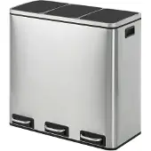 Songmics Mülleimer Küche, 3 x 18 L, Mülltrennsystem 3 Fächer LTBB3554NL