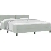 vidaXL Boxspringbett mit Kopfteil Hellgrau 180 x 200 cm Samt
