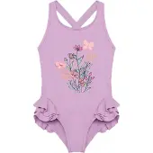 Color Kids - Kid's Swimsuit with Application - Badeanzug Gr 122 lila