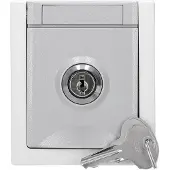 EGB Pacific FR Schuko-Steckdose abschliessbar Schliessung 10 grau 90591050-DE