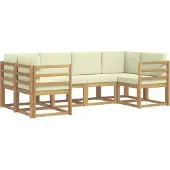 vidaXL Outdoor-Sofagarnitur 6 Stk. Weiß und Creme