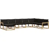vidaXL Outdoor-Sofagarnitur 8 stk. Weiß und Schwarz Massivholz Akazie
