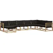 vidaXL Outdoor-Sofagarnitur mit Kissen 8 pcs Weiß und Schwarz