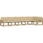 vidaXL Outdoor-Sofagarnitur mit Kissen 6 pcs Weiß und Beige