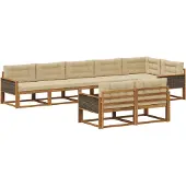 vidaXL Outdoor-Sofagarnitur 8 Stk. Natur und Beige
