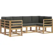 vidaXL Outdoor-Sofagarnitur 6 Stk. Weiß und Anthrazit