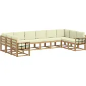 vidaXL Outdoor-Sofagarnitur 10 stk. Weiß und Creme