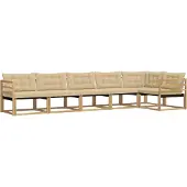 vidaXL Outdoor-Sofagarnitur 6 Stk. Weiß und Beige