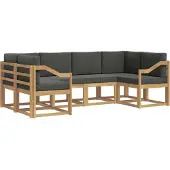 vidaXL Outdoor-Sofagarnitur 6 Stk. Weiß und Anthrazit
