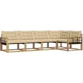vidaXL Outdoor-Sofagarnitur 5 stk. Weiß und Beige
