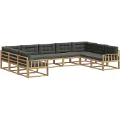vidaXL Outdoor-Sofagarnitur 9 stk. Weiß und Anthrazit