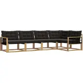 vidaXL Outdoor-Sofagarnitur 5 stk. Weiß und Schwarz