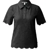 s.Oliver QS Leicht transparentes Poloshirt aus Spitze