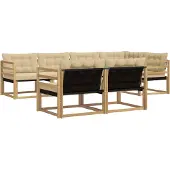 vidaXL Outdoor-Sofagarnitur 7 stk. Weiß und Beige
