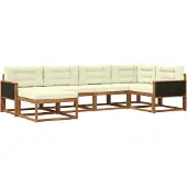 vidaXL Outdoor-Sofagarnitur 6 Stk. Natur und Creme