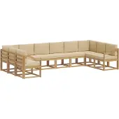 vidaXL Outdoor-Sofagarnitur 10 stk. Weiß und Beige