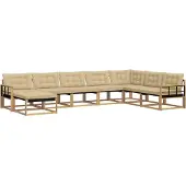 vidaXL Outdoor-Sofagarnitur mit Kissen 8 pcs Weiß und Beige