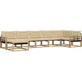 vidaXL Outdoor-Sofagarnitur 7 Stk. Weiß und Beige Massivholz Akazie