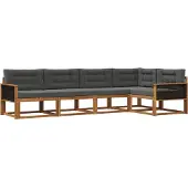 vidaXL Outdoor-Sofagarnitur 5 Stk. Natur und Anthrazit