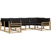 vidaXL Outdoor-Sofagarnitur 6 Stk. Weiß und Schwarz