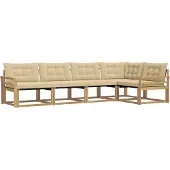 vidaXL Outdoor-Sofagarnitur mit Kissen 5 pcs Weiß und Beige