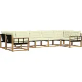 vidaXL Outdoor-Sofagarnitur mit Kissen 7 pcs Weiß und Creme