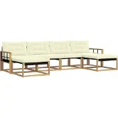 vidaXL Outdoor-Sofagarnitur 6 stk. Weiß und Creme