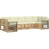 vidaXL Outdoor-Sofagarnitur 7 Stk. Weiß und Creme Polyester