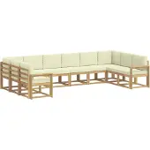 vidaXL Outdoor-Sofagarnitur 10 Stk. Weiß und Creme