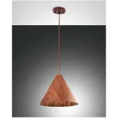 FABAS LUCE Pendelleuchte Esino E27 Ø330mm Walnussfarben