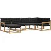 vidaXL Outdoor-Sofagarnitur 6 stk. Weiß und Schwarz Massivholz Akazie