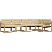 vidaXL Outdoor-Sofagarnitur 5 stk. Weiß und Beige