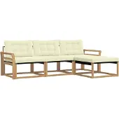 vidaXL Outdoor-Sofagarnitur 4 Stk. Weiß und Creme