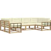 vidaXL Outdoor-Sofagarnitur 6 Stk. Weiß und Creme