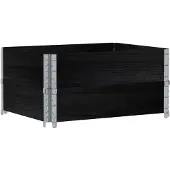 vidaXL Pflanzkasten Schwarz 80x60 cm Massivholz Kiefer
