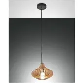 FABAS LUCE Pendelleuchte Budelli E27 Ø260mm Bernstein