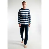 Ceceba Pyjama Melbourne in blau-mittel-Ringel | Gr.: 58