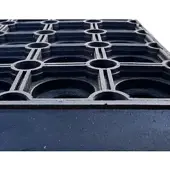 Jet-Line Treppenmatte GERLINDE 25x75cm 18mm schwarz Stufenmatte Ringmuster