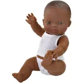 Paola Reina Babypuppe Gordi Junge dunkel Unterwäsche 34 cm - Vanilleduft