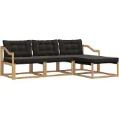 vidaXL Outdoor-Sofagarnitur 4 stk. Weiß und Schwarz