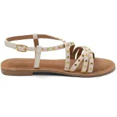 Lazamani Sandalen Damen Weiß Leder