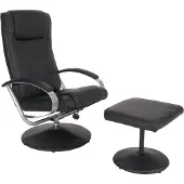 Mendler Relaxliege Relaxsessel Fernsehsessel N44 mit Hocker schwarz