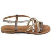 Lazamani Sandalen Damen Silber Leder