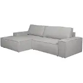Vente-unique Linke Eckschlafcouch mit grauem Strukturbezug - AMELIA