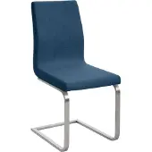 CLP Esszimmerstuhl Belfort STOFF mit robustem Edelstahlgestell blau